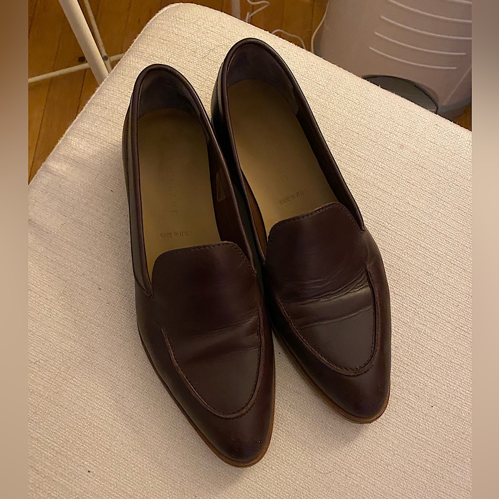 Everlane burgundy leather loafers